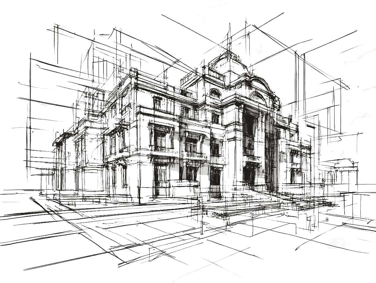 Architectural building sketch